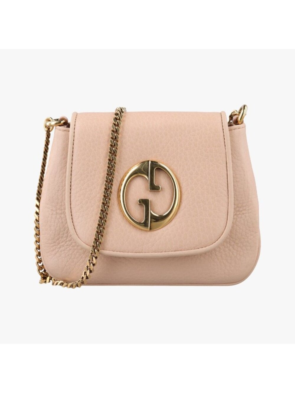 Gucci Double G Gold Pink Leather Shoulder Bag